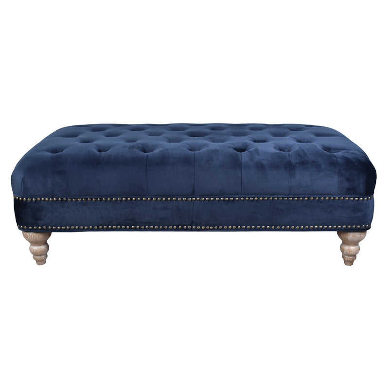 Libera Navy Blue Velvet Chesterfield Coffee Table