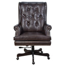 Laurel Dark Chocolate Leather Desk Chair