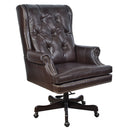 Laurel Dark Chocolate Leather Desk Chair