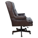 Laurel Dark Chocolate Leather Desk Chair