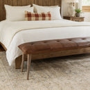 Danish Mid Century Leather Bench-Dovetailed &amp; Doublestitched