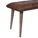 Danish Mid Century Leather Bench-Dovetailed &amp; Doublestitched