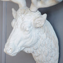 Darby Deer Head Wall Accent White-Dovetailed &amp; Doublestitched