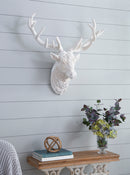 Darby Deer Head Wall Accent White-Dovetailed &amp; Doublestitched
