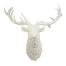 Darby Deer Head Wall Accent White-Dovetailed &amp; Doublestitched