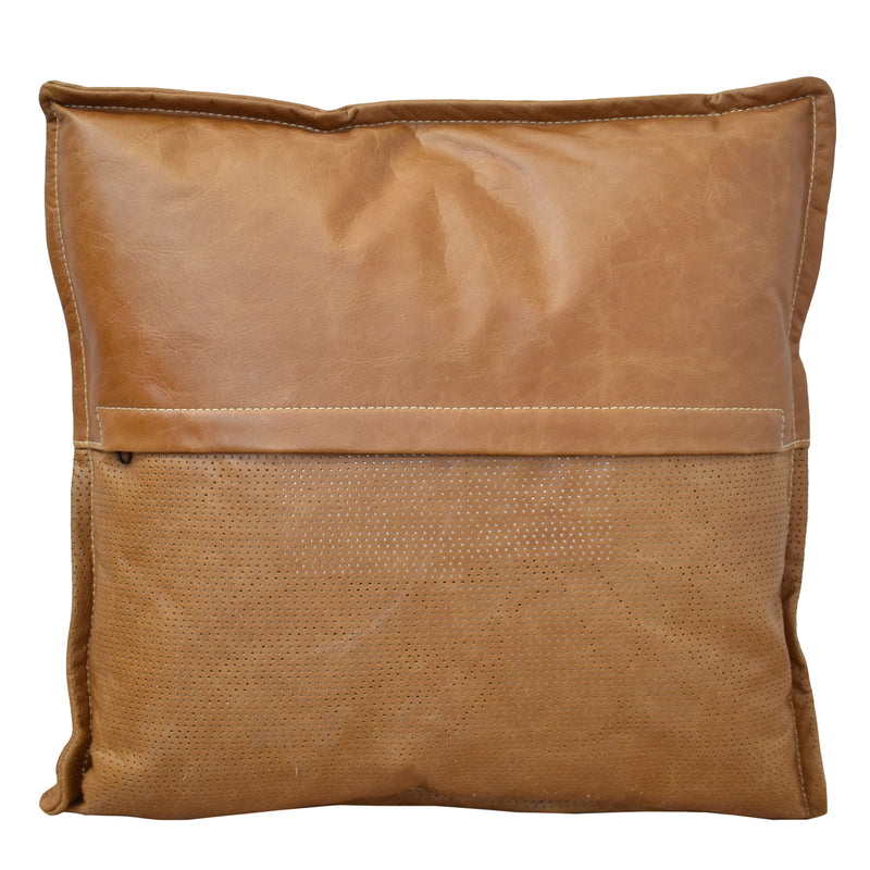 Earl Colombia Brown Leather Cushion-Dovetailed &amp; Doublestitched