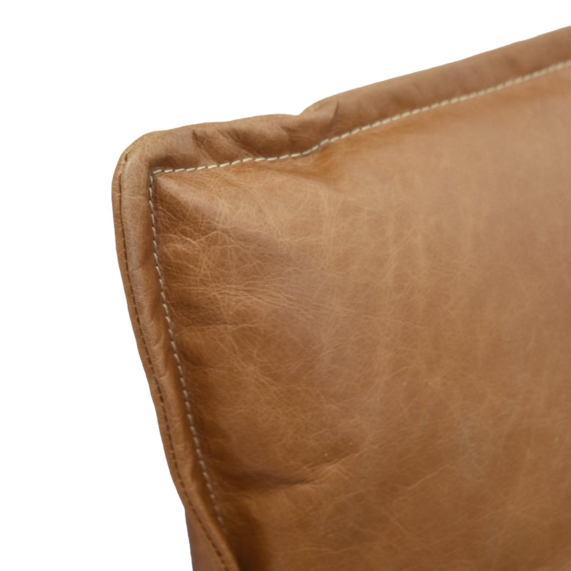 Earl Colombia Brown Leather Cushion-Dovetailed &amp; Doublestitched