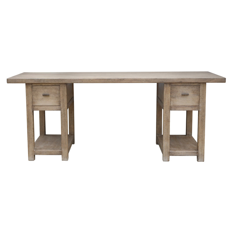 Elba Twin Pedestal Desk-Dovetailed &amp; Doublestitched