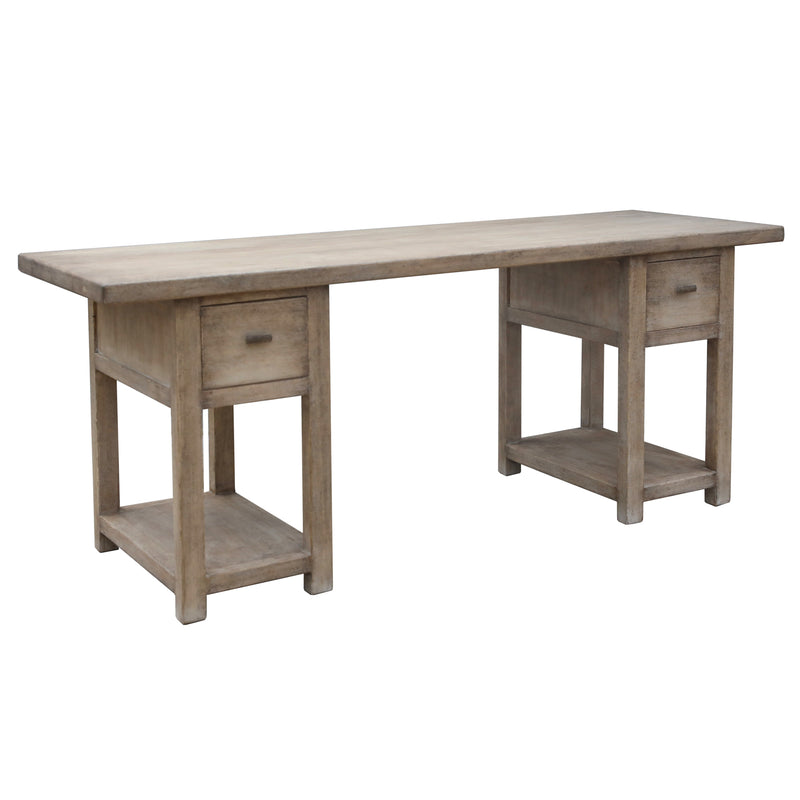 Elba Twin Pedestal Desk-Dovetailed &amp; Doublestitched