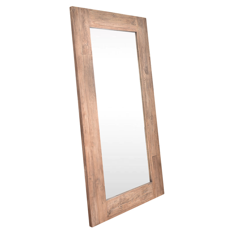 Elton Recycled Elm Timber Floor Mirror 200cm-Dovetailed &amp; Doublestitched