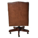 Executive Brown Leather Desk Chair-Dovetailed &amp; Doublestitched