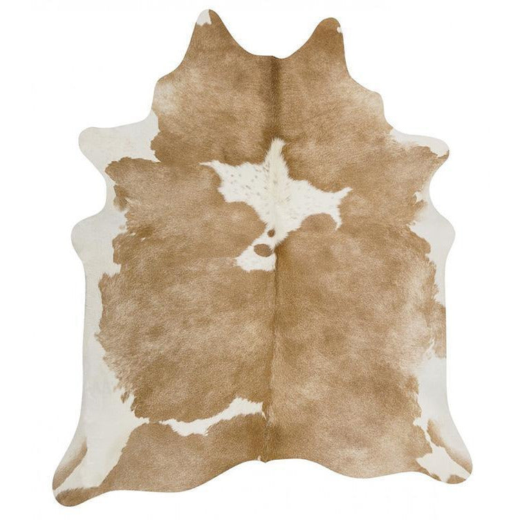 Exquisite Natural Cow Hide Beige White 1.7x1.2-Dovetailed &amp; Doublestitched