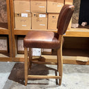 Cartier Leather Counter Stool in Briarsmoke