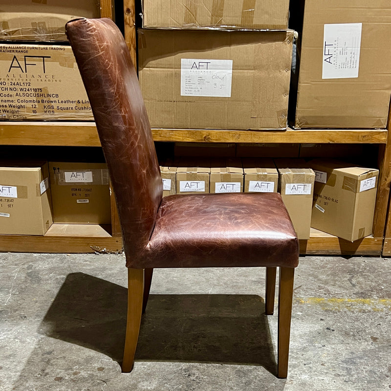 Alfred Leather Dining Chair in Maron Set of 4