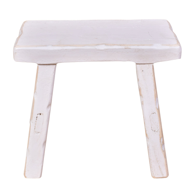 Farmer Baby Stool - White-Dovetailed &amp; Doublestitched