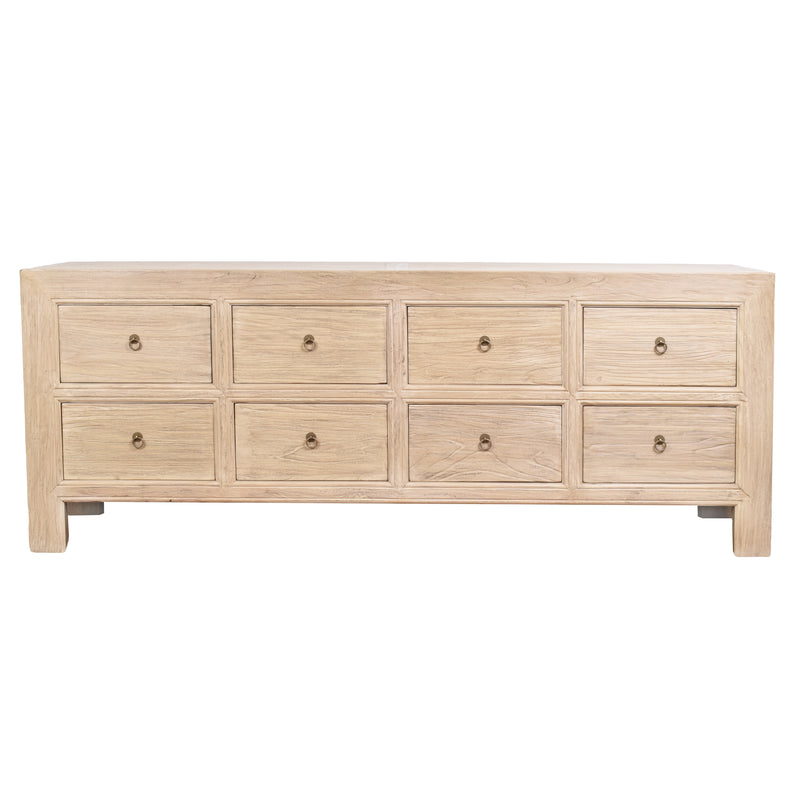 Farmer Eight Drawer Elm Sideboard-Dovetailed &amp; Doublestitched