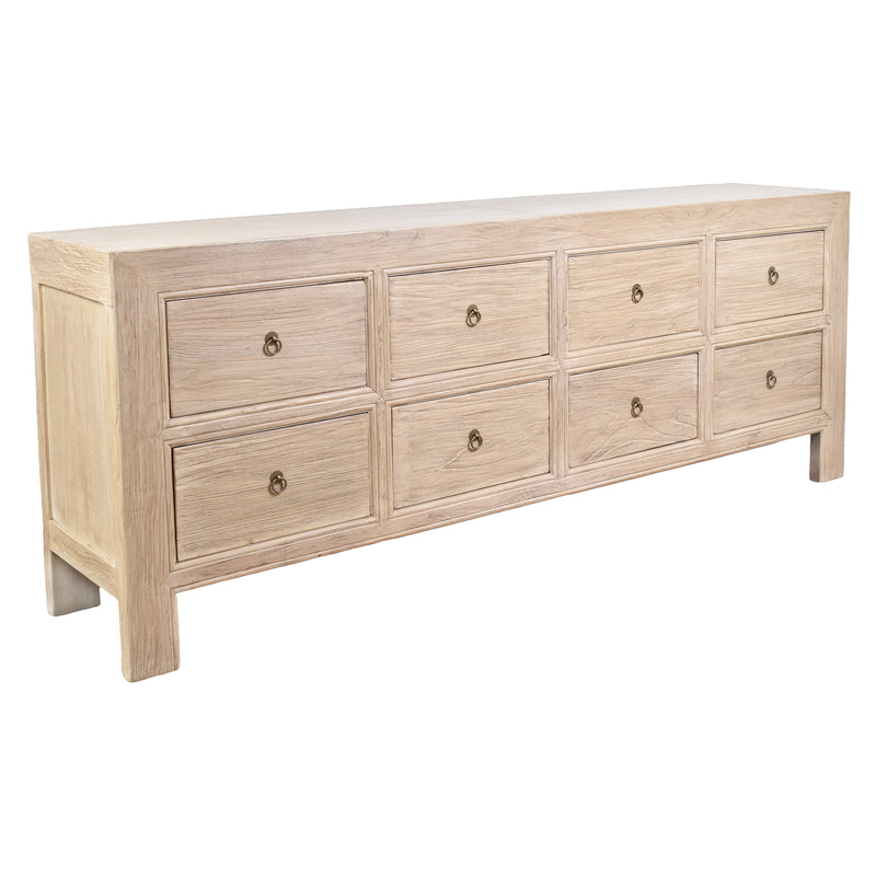 Farmer Eight Drawer Elm Sideboard-Dovetailed &amp; Doublestitched
