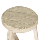 Farmer Elm Round Stool-Dovetailed &amp; Doublestitched