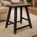 Farmer Elm Stool in Black-Dovetailed &amp; Doublestitched