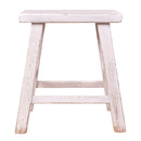 Farmer Elm Stool in White-Dovetailed &amp; Doublestitched