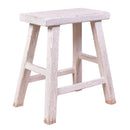 Farmer Elm Stool in White-Dovetailed &amp; Doublestitched
