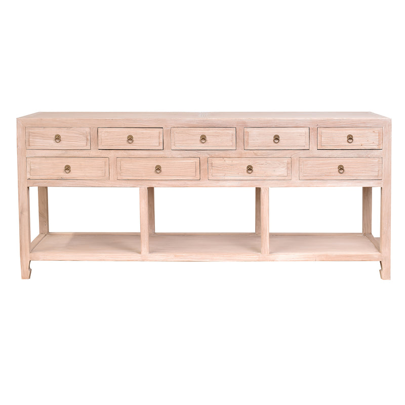 Farmer Nine Drawer Console-Dovetailed &amp; Doublestitched