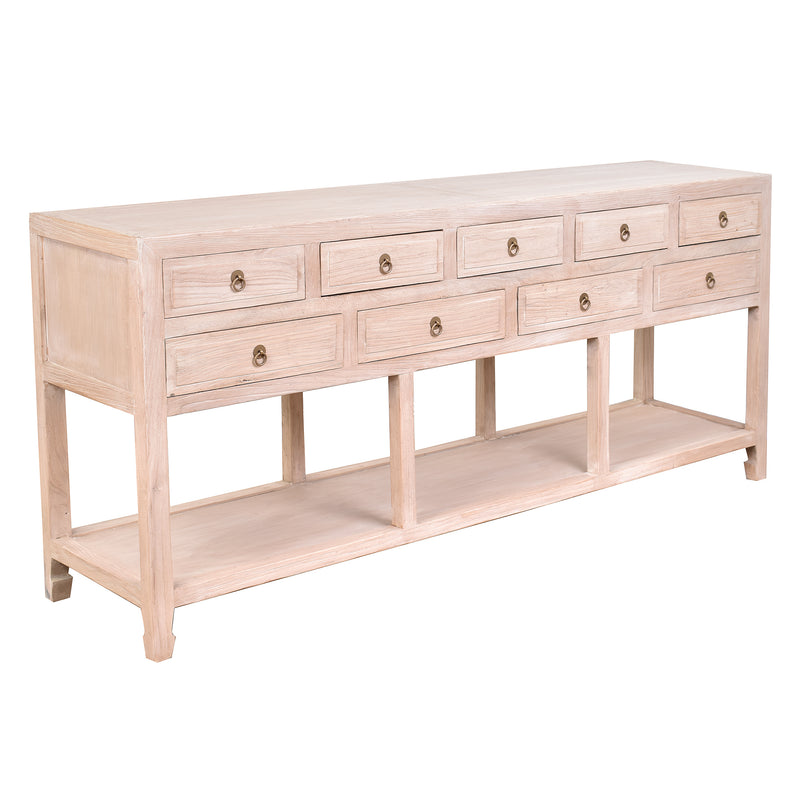 Farmer Nine Drawer Console-Dovetailed &amp; Doublestitched