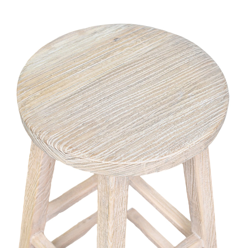 Farmer Round Bar Stool-Dovetailed &amp; Doublestitched