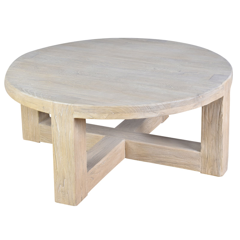 Farmer Round Coffee Table-Dovetailed &amp; Doublestitched