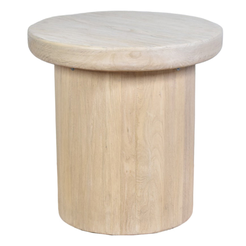 Farmer Round Side Table-Dovetailed &amp; Doublestitched