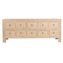 Farmer Ten Drawer Elm Sideboard-Dovetailed &amp; Doublestitched