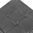 Felix Black Square Leather Ottoman-Dovetailed &amp; Doublestitched