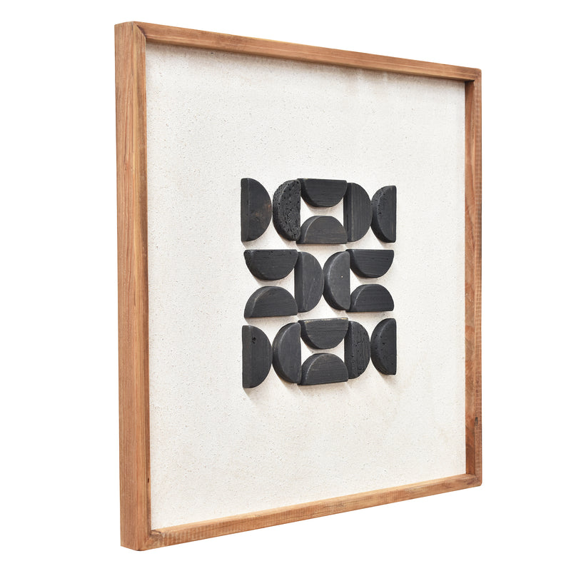 Flipped Timber Wall Art 62x62 - Black on White-Dovetailed &amp; Doublestitched