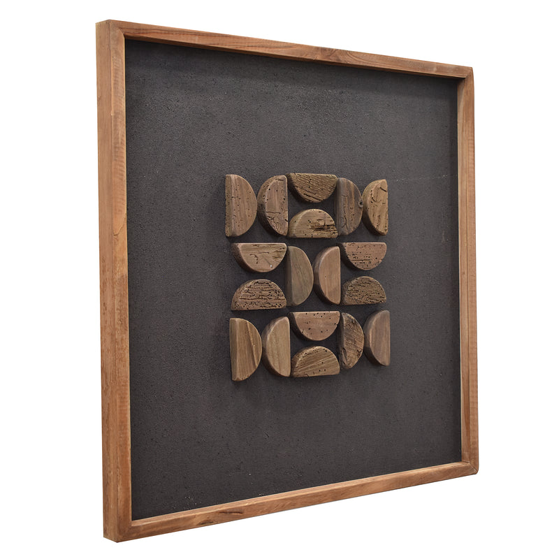 Flipped Timber Wall Art 62x62 - Brown on Black-Dovetailed &amp; Doublestitched