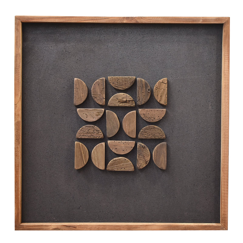 Flipped Timber Wall Art 62x62 - Brown on Black-Dovetailed &amp; Doublestitched