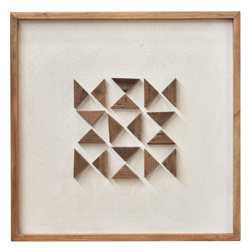 Flipped Timber Wall Art 62x62 - Brown on White-Dovetailed &amp; Doublestitched