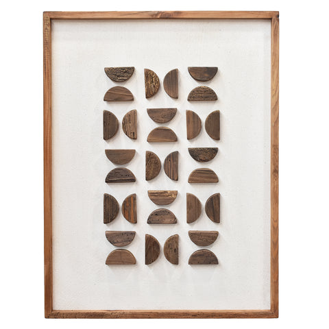 Flipped Timber Wall Art 62x82 - Brown on White