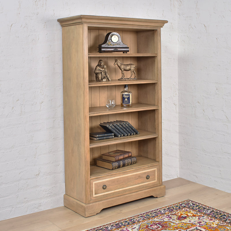 Florence Tall Bookcase With Drawer-Dovetailed &amp; Doublestitched