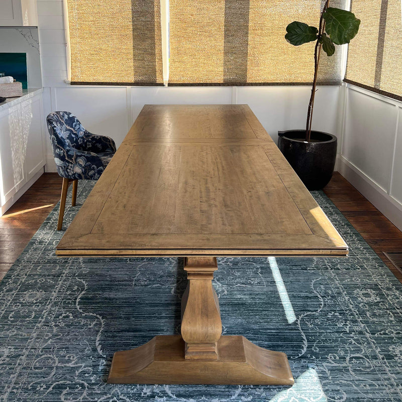 Florentine Double Pedestal Extension Dining Table 2.8m - 3.8m-Dovetailed &amp; Doublestitched