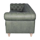 GG Green Leather Chesterfield 3 Seater Sofa-Dovetailed &amp; Doublestitched