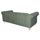 GG Green Leather Chesterfield 3 Seater Sofa-Dovetailed &amp; Doublestitched