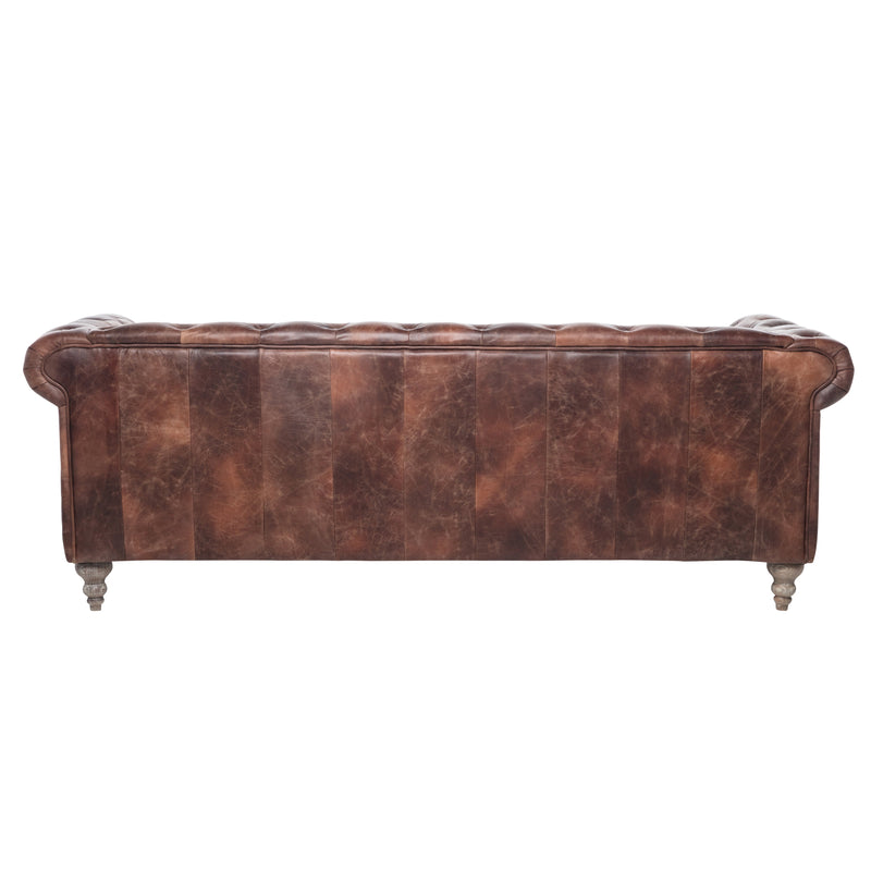 GG Leather Chesterfield 3 Seater Sofa-Dovetailed &amp; Doublestitched