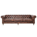 GG Leather Chesterfield 4 Seater Sofa-Dovetailed &amp; Doublestitched