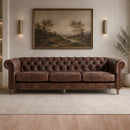 GG Leather Chesterfield 4 Seater Sofa-Dovetailed &amp; Doublestitched