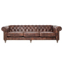 GG Leather Chesterfield 4 Seater Sofa-Dovetailed &amp; Doublestitched