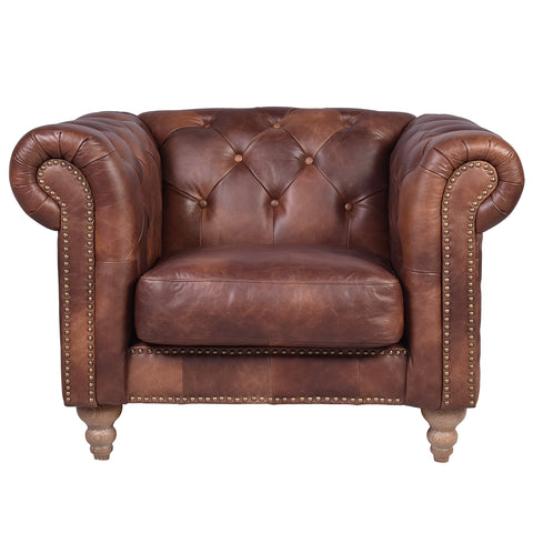 GG Leather Chesterfield Armchair