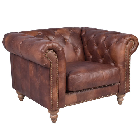 GG Leather Chesterfield Armchair