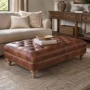 GG Leather Coffee Table-Dovetailed &amp; Doublestitched