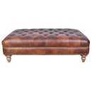 GG Leather Coffee Table-Dovetailed &amp; Doublestitched