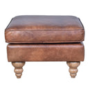 GG Leather Ottoman-Dovetailed &amp; Doublestitched